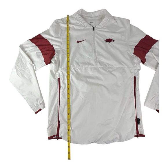 Arkansas Razorbacks Nike Jacket Mens S Windbreaker 1/4 Zip White On-Field - Picture 7 of 16